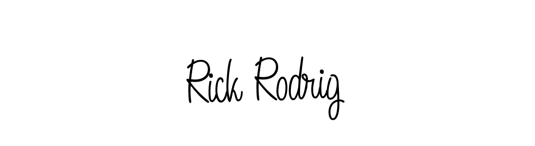 You should practise on your own different ways (Angelique-Rose-font-FFP) to write your name (Rick Rodrig) in signature. don't let someone else do it for you. Rick Rodrig signature style 5 images and pictures png