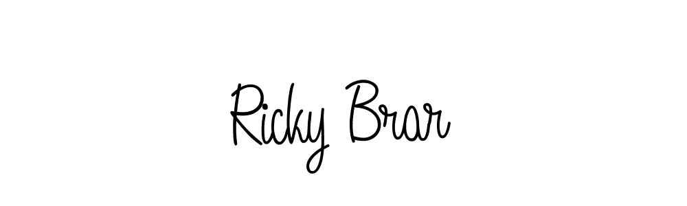 You should practise on your own different ways (Angelique-Rose-font-FFP) to write your name (Ricky Brar) in signature. don't let someone else do it for you. Ricky Brar signature style 5 images and pictures png