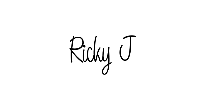 Use a signature maker to create a handwritten signature online. With this signature software, you can design (Angelique-Rose-font-FFP) your own signature for name Ricky J. Ricky J signature style 5 images and pictures png
