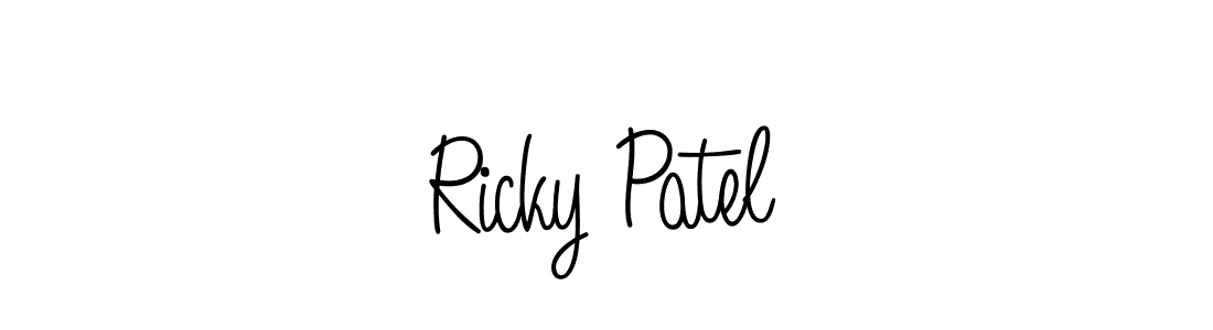 How to make Ricky Patel name signature. Use Angelique-Rose-font-FFP style for creating short signs online. This is the latest handwritten sign. Ricky Patel signature style 5 images and pictures png