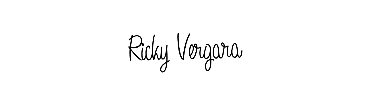 Make a beautiful signature design for name Ricky Vergara. With this signature (Angelique-Rose-font-FFP) style, you can create a handwritten signature for free. Ricky Vergara signature style 5 images and pictures png