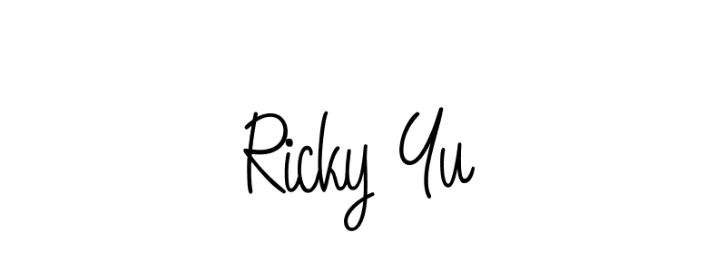 How to make Ricky Yu name signature. Use Angelique-Rose-font-FFP style for creating short signs online. This is the latest handwritten sign. Ricky Yu signature style 5 images and pictures png