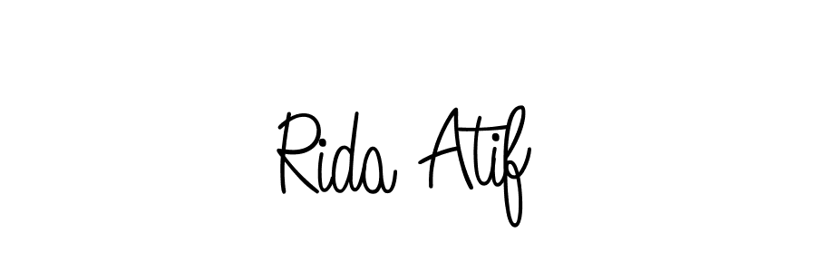 How to make Rida Atif name signature. Use Angelique-Rose-font-FFP style for creating short signs online. This is the latest handwritten sign. Rida Atif signature style 5 images and pictures png