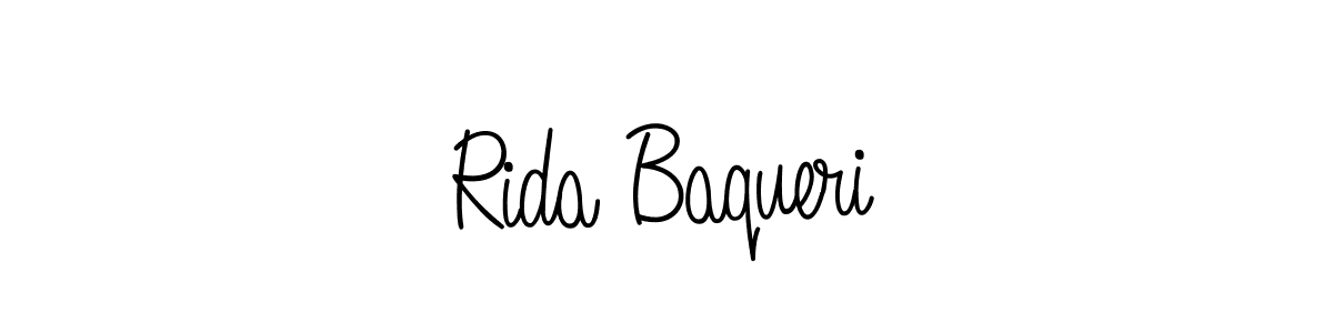 Use a signature maker to create a handwritten signature online. With this signature software, you can design (Angelique-Rose-font-FFP) your own signature for name Rida Baqueri. Rida Baqueri signature style 5 images and pictures png