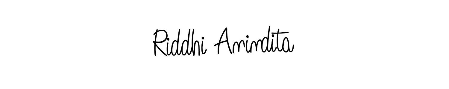 Design your own signature with our free online signature maker. With this signature software, you can create a handwritten (Angelique-Rose-font-FFP) signature for name Riddhi Anindita. Riddhi Anindita signature style 5 images and pictures png