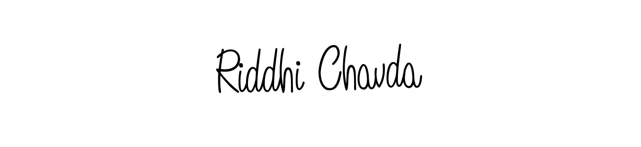 Use a signature maker to create a handwritten signature online. With this signature software, you can design (Angelique-Rose-font-FFP) your own signature for name Riddhi Chavda. Riddhi Chavda signature style 5 images and pictures png