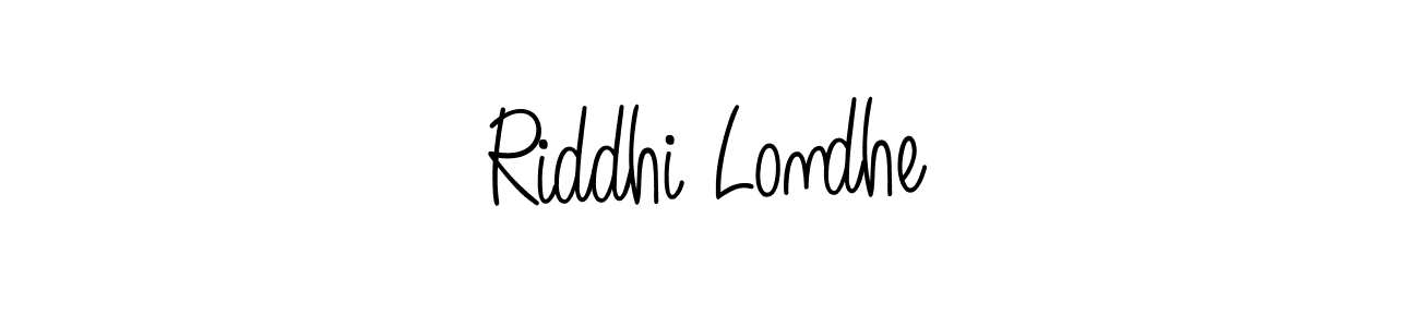 Use a signature maker to create a handwritten signature online. With this signature software, you can design (Angelique-Rose-font-FFP) your own signature for name Riddhi Londhe. Riddhi Londhe signature style 5 images and pictures png