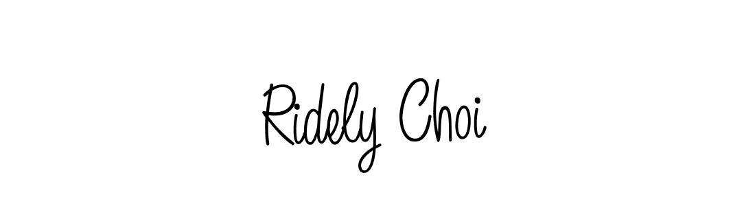 Use a signature maker to create a handwritten signature online. With this signature software, you can design (Angelique-Rose-font-FFP) your own signature for name Ridely Choi. Ridely Choi signature style 5 images and pictures png