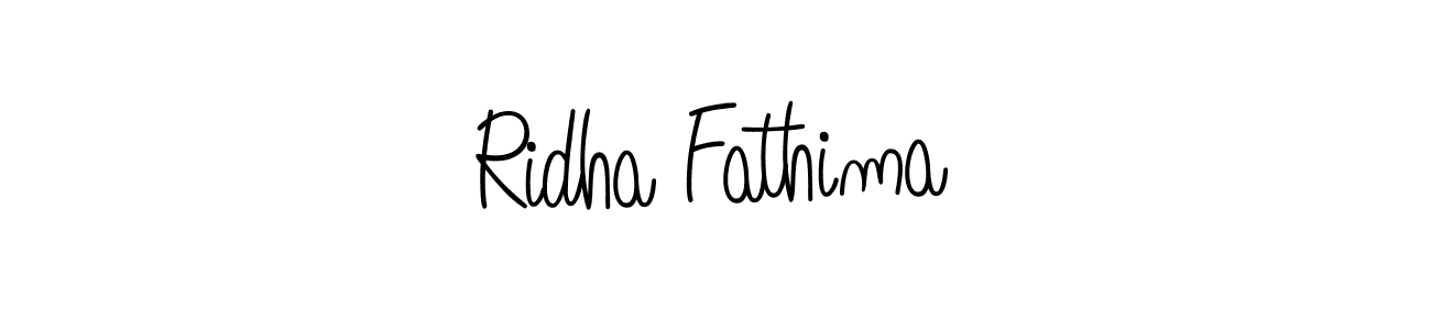 Create a beautiful signature design for name Ridha Fathima. With this signature (Angelique-Rose-font-FFP) fonts, you can make a handwritten signature for free. Ridha Fathima signature style 5 images and pictures png