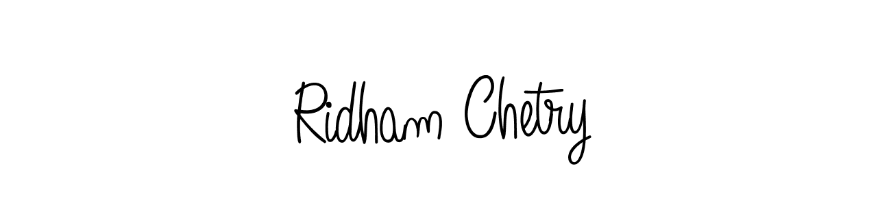 How to make Ridham Chetry name signature. Use Angelique-Rose-font-FFP style for creating short signs online. This is the latest handwritten sign. Ridham Chetry signature style 5 images and pictures png