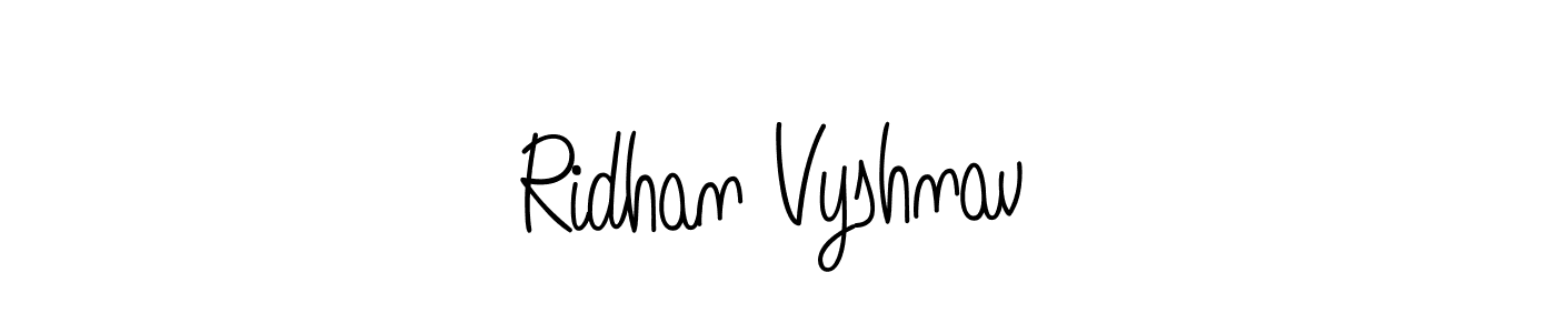 You should practise on your own different ways (Angelique-Rose-font-FFP) to write your name (Ridhan Vyshnav) in signature. don't let someone else do it for you. Ridhan Vyshnav signature style 5 images and pictures png