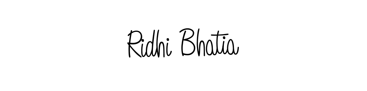 Design your own signature with our free online signature maker. With this signature software, you can create a handwritten (Angelique-Rose-font-FFP) signature for name Ridhi Bhatia. Ridhi Bhatia signature style 5 images and pictures png