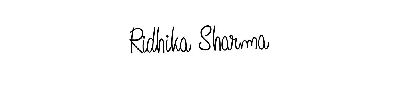 Use a signature maker to create a handwritten signature online. With this signature software, you can design (Angelique-Rose-font-FFP) your own signature for name Ridhika Sharma. Ridhika Sharma signature style 5 images and pictures png