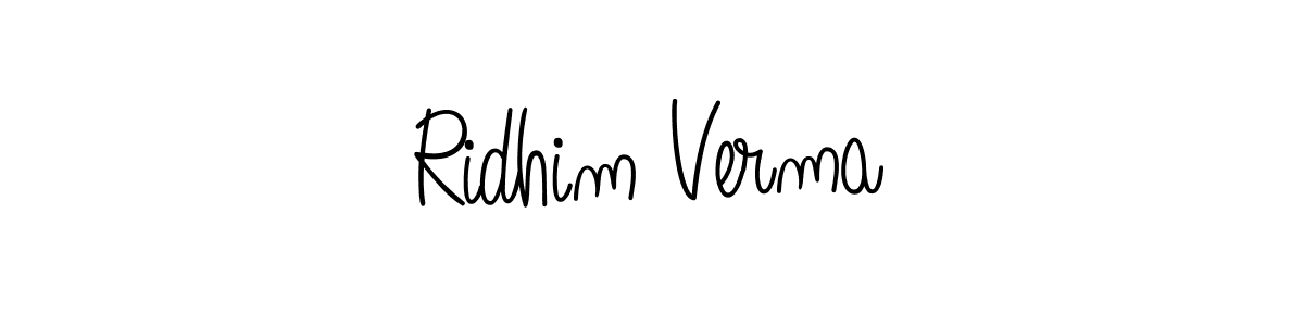 You should practise on your own different ways (Angelique-Rose-font-FFP) to write your name (Ridhim Verma) in signature. don't let someone else do it for you. Ridhim Verma signature style 5 images and pictures png