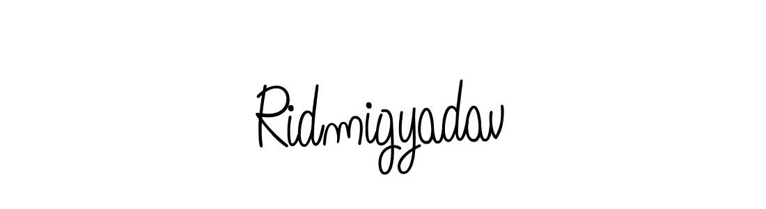 Use a signature maker to create a handwritten signature online. With this signature software, you can design (Angelique-Rose-font-FFP) your own signature for name Ridmigyadav. Ridmigyadav signature style 5 images and pictures png