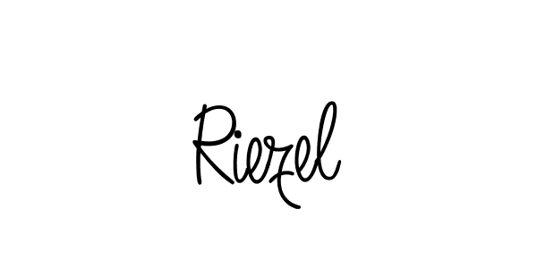 You should practise on your own different ways (Angelique-Rose-font-FFP) to write your name (Riezel) in signature. don't let someone else do it for you. Riezel signature style 5 images and pictures png