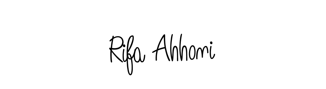 Use a signature maker to create a handwritten signature online. With this signature software, you can design (Angelique-Rose-font-FFP) your own signature for name Rifa Ahhoni. Rifa Ahhoni signature style 5 images and pictures png