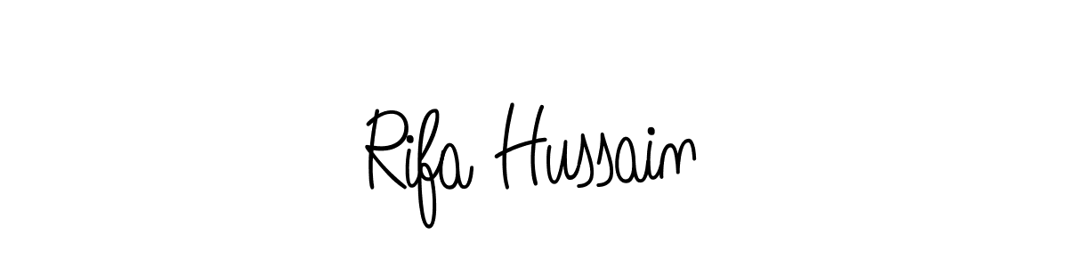 Make a beautiful signature design for name Rifa Hussain. With this signature (Angelique-Rose-font-FFP) style, you can create a handwritten signature for free. Rifa Hussain signature style 5 images and pictures png