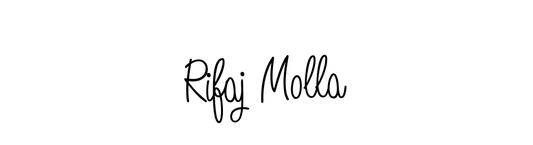 How to make Rifaj Molla name signature. Use Angelique-Rose-font-FFP style for creating short signs online. This is the latest handwritten sign. Rifaj Molla signature style 5 images and pictures png