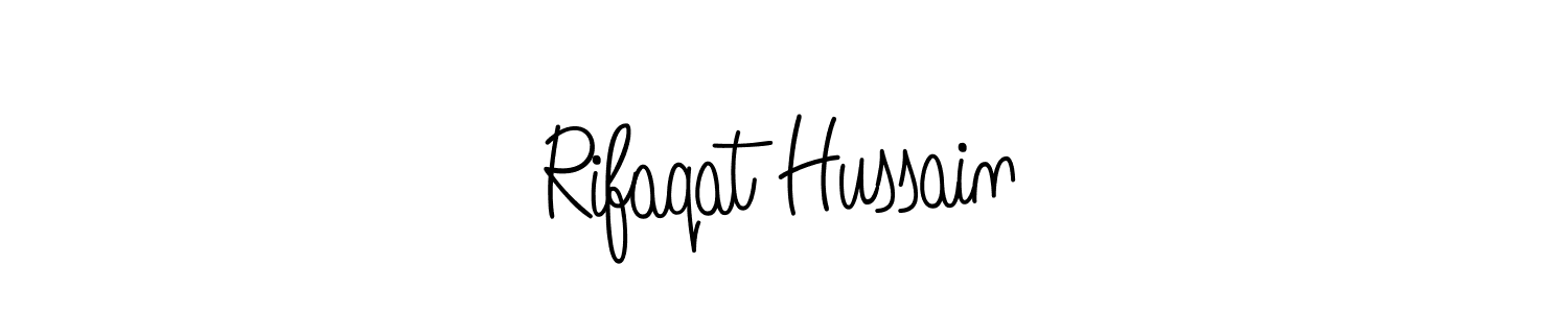 Create a beautiful signature design for name Rifaqat Hussain. With this signature (Angelique-Rose-font-FFP) fonts, you can make a handwritten signature for free. Rifaqat Hussain signature style 5 images and pictures png