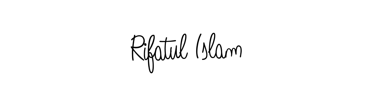 Use a signature maker to create a handwritten signature online. With this signature software, you can design (Angelique-Rose-font-FFP) your own signature for name Rifatul Islam. Rifatul Islam signature style 5 images and pictures png