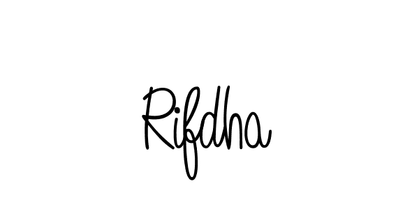 You should practise on your own different ways (Angelique-Rose-font-FFP) to write your name (Rifdha) in signature. don't let someone else do it for you. Rifdha signature style 5 images and pictures png