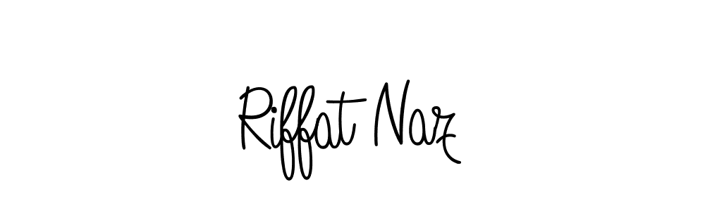 You should practise on your own different ways (Angelique-Rose-font-FFP) to write your name (Riffat Naz) in signature. don't let someone else do it for you. Riffat Naz signature style 5 images and pictures png