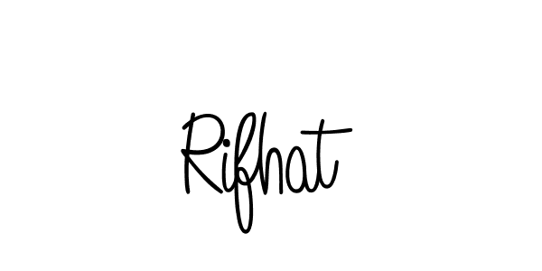 Use a signature maker to create a handwritten signature online. With this signature software, you can design (Angelique-Rose-font-FFP) your own signature for name Rifhat. Rifhat signature style 5 images and pictures png