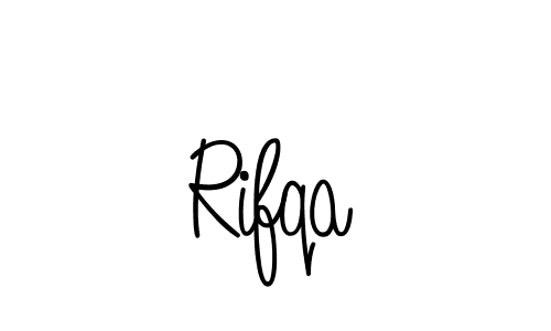 Rifqa stylish signature style. Best Handwritten Sign (Angelique-Rose-font-FFP) for my name. Handwritten Signature Collection Ideas for my name Rifqa. Rifqa signature style 5 images and pictures png