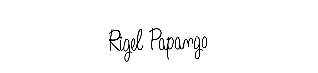 You should practise on your own different ways (Angelique-Rose-font-FFP) to write your name (Rigel Papango) in signature. don't let someone else do it for you. Rigel Papango signature style 5 images and pictures png