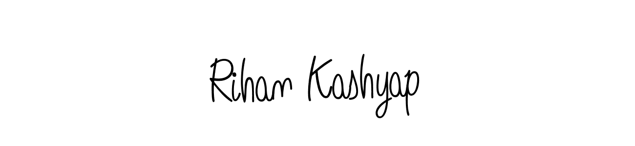 Make a beautiful signature design for name Rihan Kashyap. With this signature (Angelique-Rose-font-FFP) style, you can create a handwritten signature for free. Rihan Kashyap signature style 5 images and pictures png