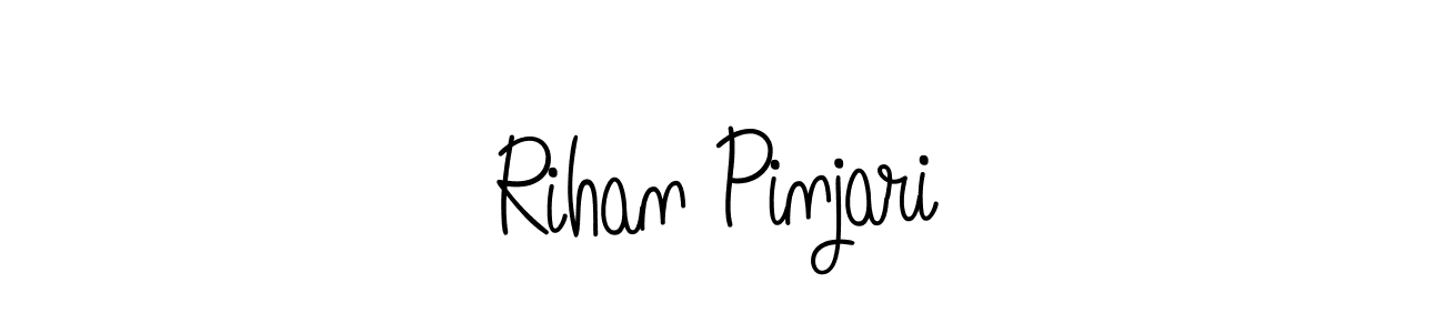 This is the best signature style for the Rihan Pinjari name. Also you like these signature font (Angelique-Rose-font-FFP). Mix name signature. Rihan Pinjari signature style 5 images and pictures png