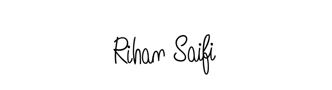 Use a signature maker to create a handwritten signature online. With this signature software, you can design (Angelique-Rose-font-FFP) your own signature for name Rihan Saifi. Rihan Saifi signature style 5 images and pictures png
