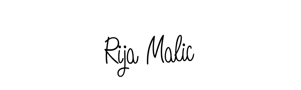 How to make Rija Malic name signature. Use Angelique-Rose-font-FFP style for creating short signs online. This is the latest handwritten sign. Rija Malic signature style 5 images and pictures png