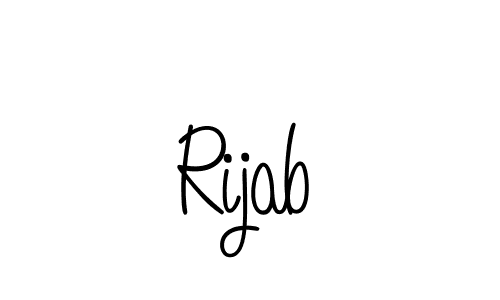 Design your own signature with our free online signature maker. With this signature software, you can create a handwritten (Angelique-Rose-font-FFP) signature for name Rijab. Rijab signature style 5 images and pictures png
