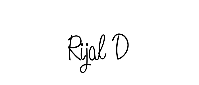 Design your own signature with our free online signature maker. With this signature software, you can create a handwritten (Angelique-Rose-font-FFP) signature for name Rijal D. Rijal D signature style 5 images and pictures png