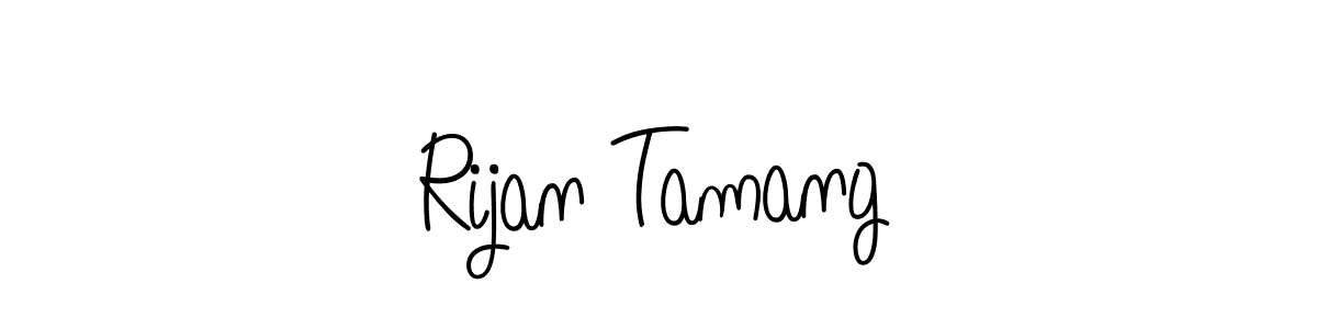 Make a beautiful signature design for name Rijan Tamang. With this signature (Angelique-Rose-font-FFP) style, you can create a handwritten signature for free. Rijan Tamang signature style 5 images and pictures png