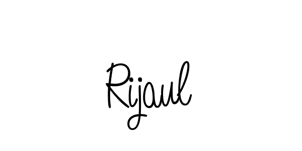 You should practise on your own different ways (Angelique-Rose-font-FFP) to write your name (Rijaul) in signature. don't let someone else do it for you. Rijaul signature style 5 images and pictures png