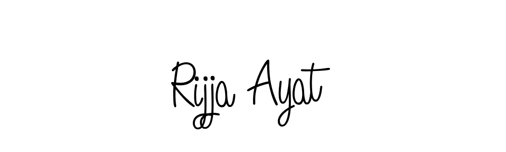 Use a signature maker to create a handwritten signature online. With this signature software, you can design (Angelique-Rose-font-FFP) your own signature for name Rijja Ayat. Rijja Ayat signature style 5 images and pictures png