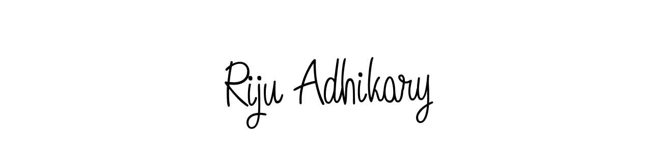 How to make Riju Adhikary name signature. Use Angelique-Rose-font-FFP style for creating short signs online. This is the latest handwritten sign. Riju Adhikary signature style 5 images and pictures png