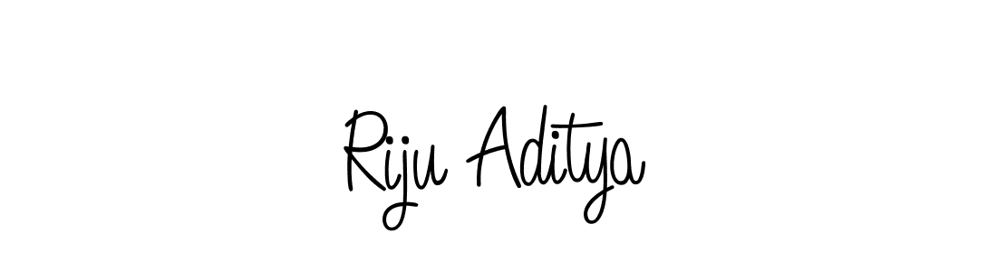 You should practise on your own different ways (Angelique-Rose-font-FFP) to write your name (Riju Aditya) in signature. don't let someone else do it for you. Riju Aditya signature style 5 images and pictures png