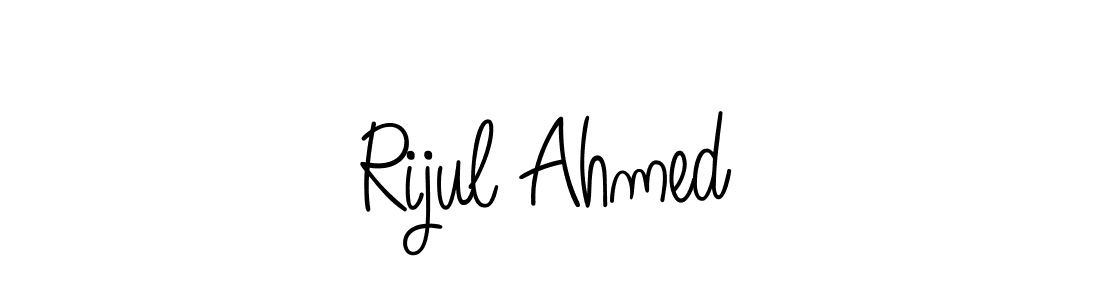 The best way (Angelique-Rose-font-FFP) to make a short signature is to pick only two or three words in your name. The name Rijul Ahmed include a total of six letters. For converting this name. Rijul Ahmed signature style 5 images and pictures png