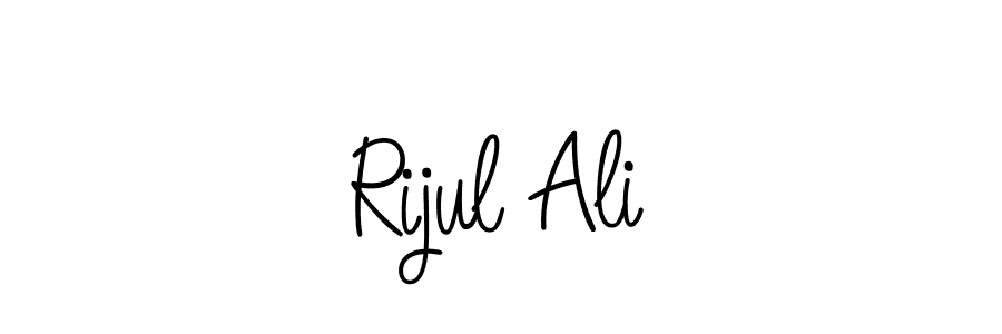 Use a signature maker to create a handwritten signature online. With this signature software, you can design (Angelique-Rose-font-FFP) your own signature for name Rijul Ali. Rijul Ali signature style 5 images and pictures png