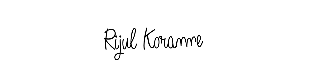 Best and Professional Signature Style for Rijul Koranne. Angelique-Rose-font-FFP Best Signature Style Collection. Rijul Koranne signature style 5 images and pictures png