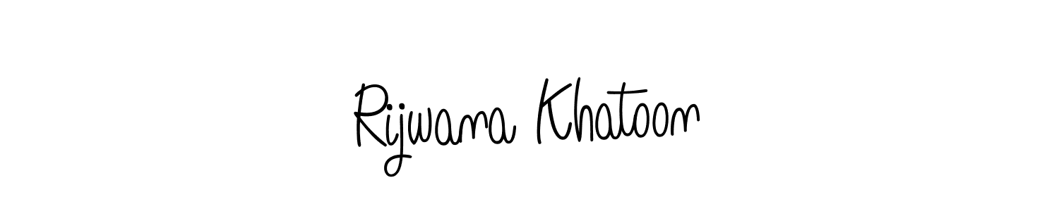 Make a beautiful signature design for name Rijwana Khatoon. With this signature (Angelique-Rose-font-FFP) style, you can create a handwritten signature for free. Rijwana Khatoon signature style 5 images and pictures png