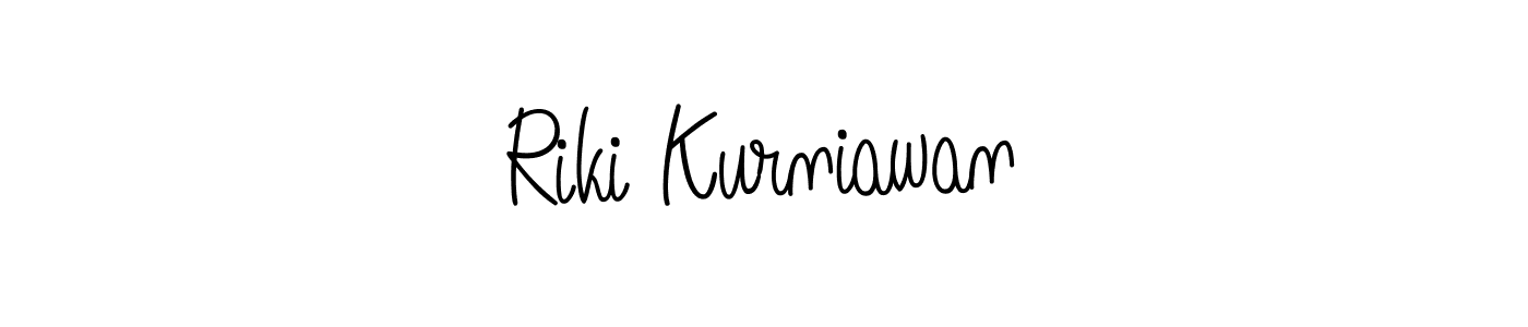 You should practise on your own different ways (Angelique-Rose-font-FFP) to write your name (Riki Kurniawan) in signature. don't let someone else do it for you. Riki Kurniawan signature style 5 images and pictures png