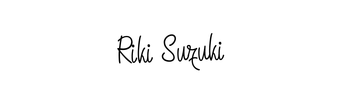 The best way (Angelique-Rose-font-FFP) to make a short signature is to pick only two or three words in your name. The name Riki Suzuki include a total of six letters. For converting this name. Riki Suzuki signature style 5 images and pictures png