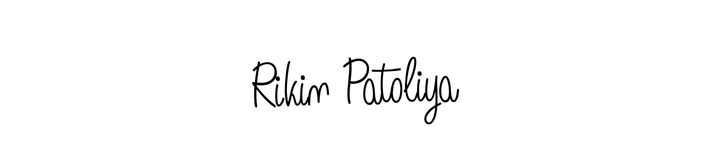 How to make Rikin Patoliya name signature. Use Angelique-Rose-font-FFP style for creating short signs online. This is the latest handwritten sign. Rikin Patoliya signature style 5 images and pictures png