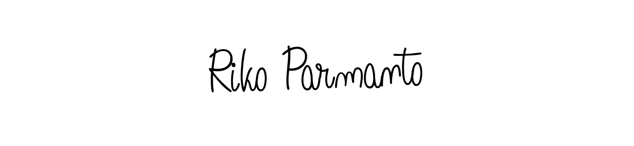 Design your own signature with our free online signature maker. With this signature software, you can create a handwritten (Angelique-Rose-font-FFP) signature for name Riko Parmanto. Riko Parmanto signature style 5 images and pictures png