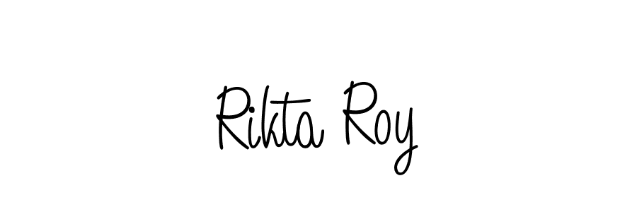 Use a signature maker to create a handwritten signature online. With this signature software, you can design (Angelique-Rose-font-FFP) your own signature for name Rikta Roy. Rikta Roy signature style 5 images and pictures png